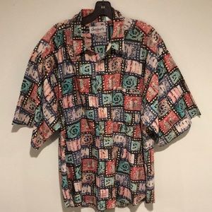 Saber men’s short sleeve button down collared shirt size large